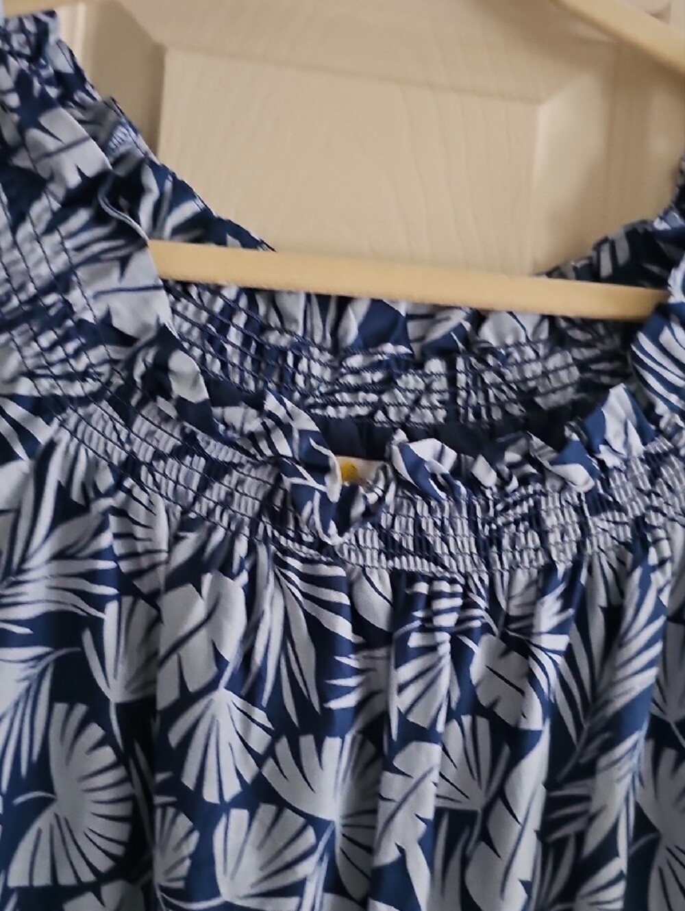 Boden Blue Leaf-Print Off-Shoulder Maxi Dress - Picture 5 of 10